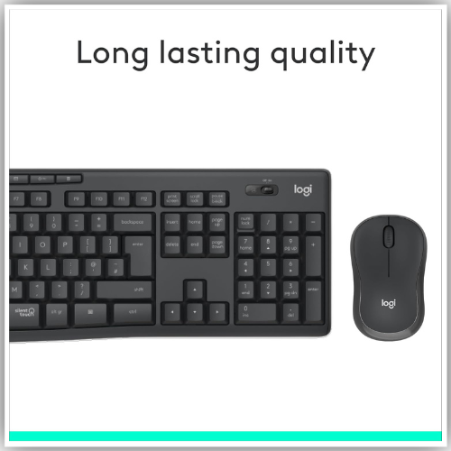 Logitech MK295 Silent Wireless Mouse & Keyboard Combo with Silent Touch Technology