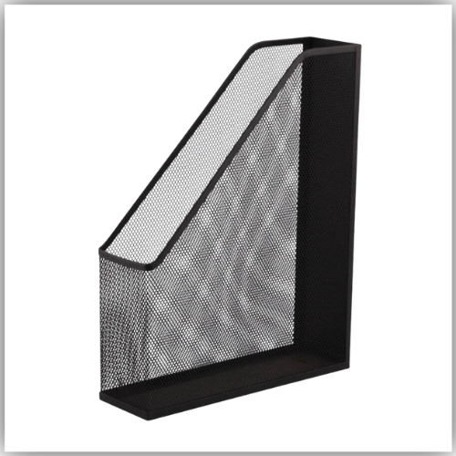 Deluxe Metal Mesh Magazine Holder, Black
