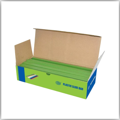 FIS Plastic Sliding Bar 3mm, 30 Sheets Capacity, Green Color, Box of 100 Pcs. - FSPG03-GR
