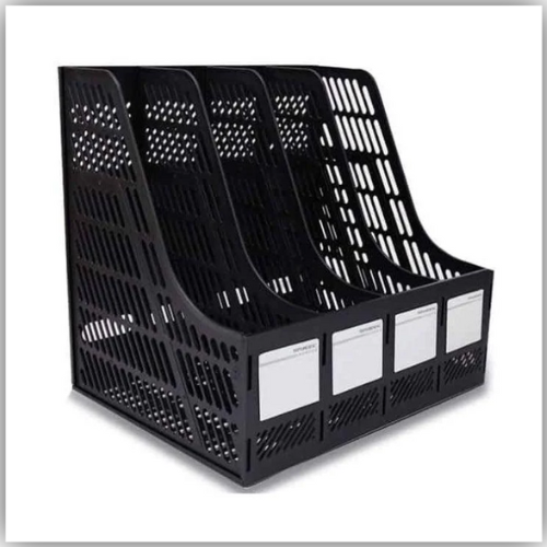 Plastic Magazine Holder, Set of 4 Racks, Black (FSOTUS-2042)