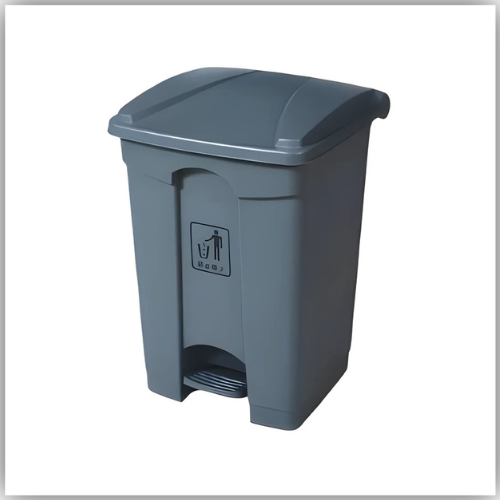 Garbage Bin Plastic With Pedal, 68 Liters, Grey