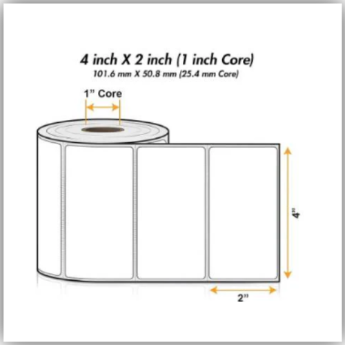 Direct Thermal Labels 101mm x 50mm, 25.4mm core, (750 labels/roll)
