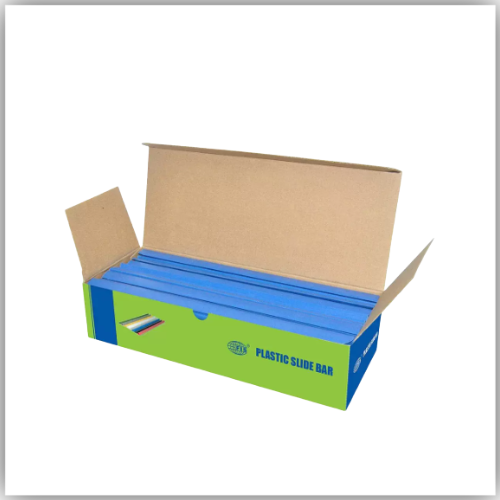 FIS Plastic Sliding Bar 3mm, 30 Sheets Capacity, Blue Color, Box of 100 Pcs. - FSPG03-BL