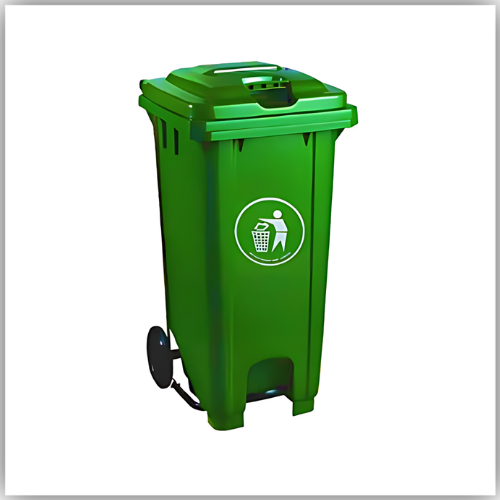 Garbage Bin with Pedal and Wheels Plastic 120liters,