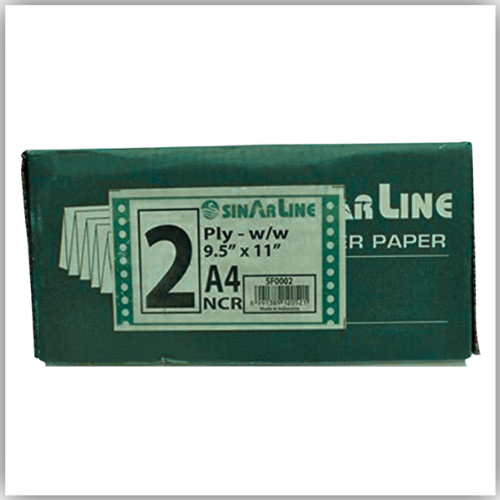 Paper SINARLINE COMPUTER PAPER A4 2PLY PLAIN WHITE,PINK NCR