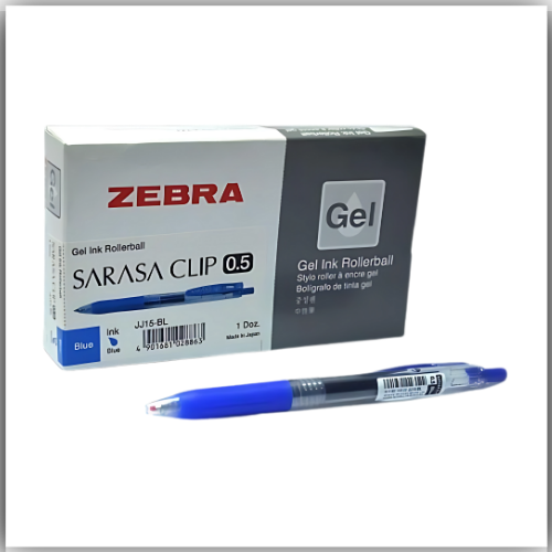 Zebra Sarasa- Rollerball Gel Ink Pen, 0.5mm, Blue 1X10