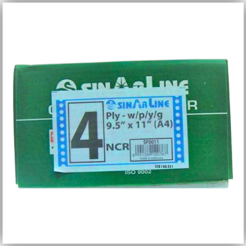 Paper SINARLINE COMPUTER PAPER A4 4PLY PLAIN WHITE,PINK,YELLOW,GREEN