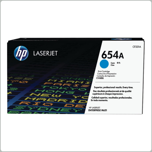 HP 654A Cyan Original LaserJet Toner Cartridge (CF331A)