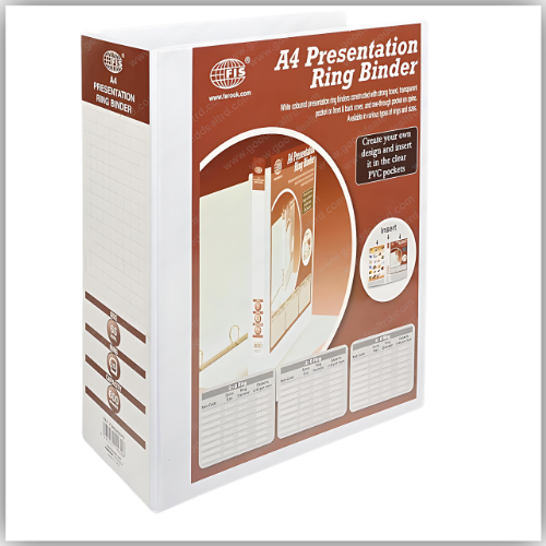 Presentation Binder, 4D A4 Size,65mm Ring Size, 3.50" Inches Spine with Clear PVC Pocket
