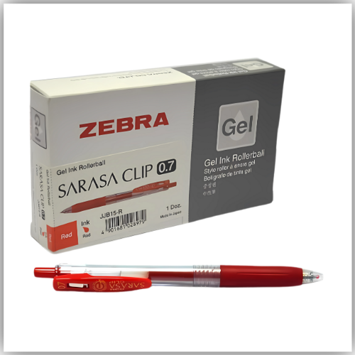Zebra Sarasa- Rollerball Gel Ink Pen, 0.7mm, RED 1X10
