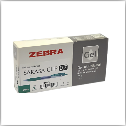 Zebra Sarasa- Rollerball Gel Ink Pen, 0.7mm, GREEN 1X10