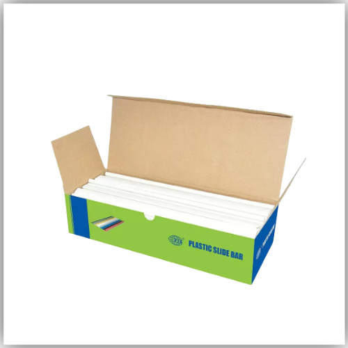 FIS Plastic Sliding Bar 3mm, 30 Sheets Capacity, White Color, Box of 100 Pcs. - FSPG03-WH