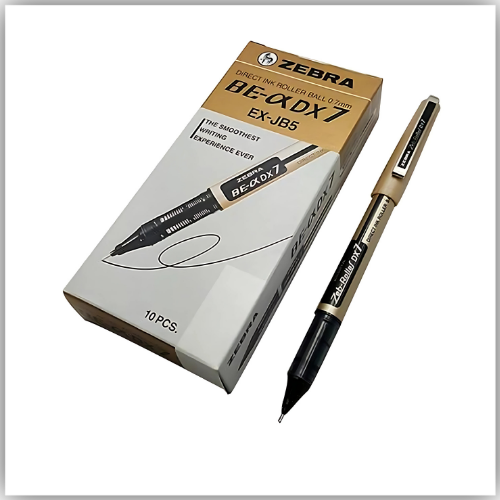 Zebra DX-7 Needle Point Rollerball Pen 0.7mm Tip EX-JB5 BLACK (Box Of 10)