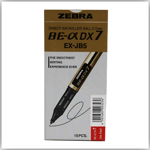 Zebra DX-7 Needle Point Rollerball Pen 0.7mm Tip EX-JB5 RED (Box Of 10)