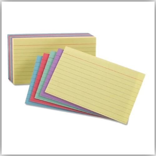 Index Cards 3 x 5" 160gsm, 100sheets/pack, Colored