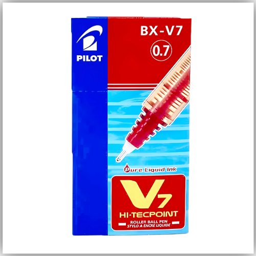 Pilot Hi-Tech Roller Pen, 0.7 mm Size, RED