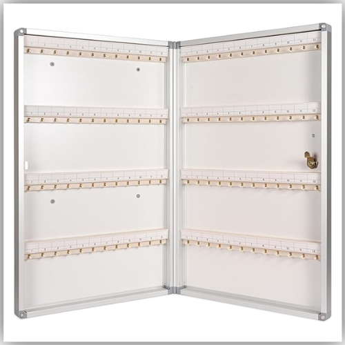 FIS Key Box, 96 Keys Capacity, Colour Silver Size 40.5 x 6.3 x 63 mm - FSKCW-B1096