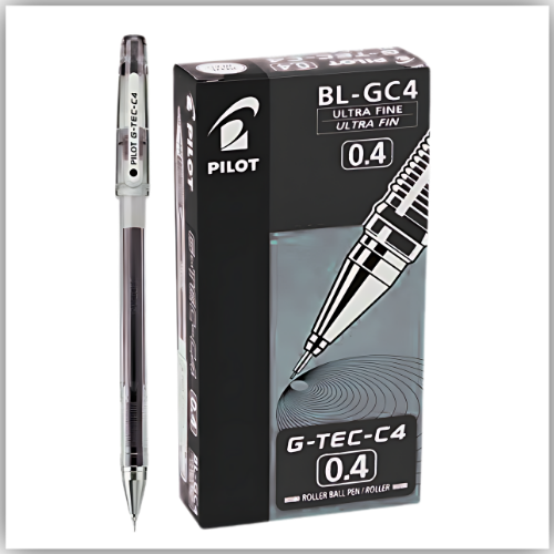 Pilot G-Tec Roller Pen Pack of 12 Pieces 0.4mm - Black