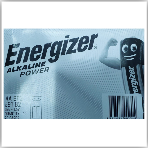 Energizer power AA2 Alkaline Batteries Pack of 40 Pieces 1.5V