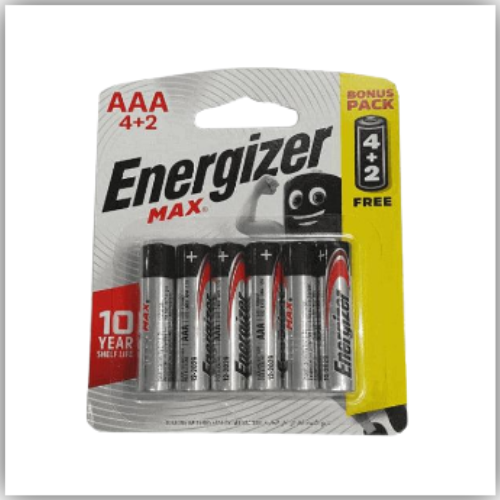 Energizer Alkaline Battery AAA E92BP6 (4+2)