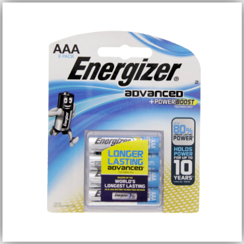 Energizer X92 E2 AAA Alkaline Battery, (Pack of 8)