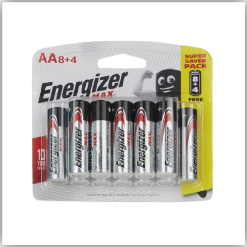 Energizer E92 MAX AAA Alkaline Battery, (Pack of 8 + 4 Free)