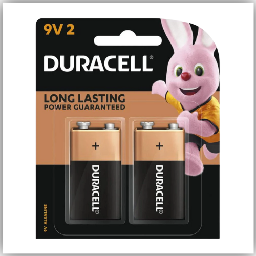 Duracell 9V Alkaline Battery Pack of 2