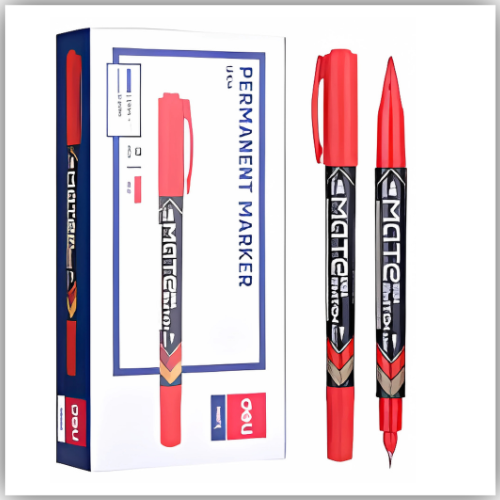 Deli Twin Marker - Pack of 12 Pieces (Red)