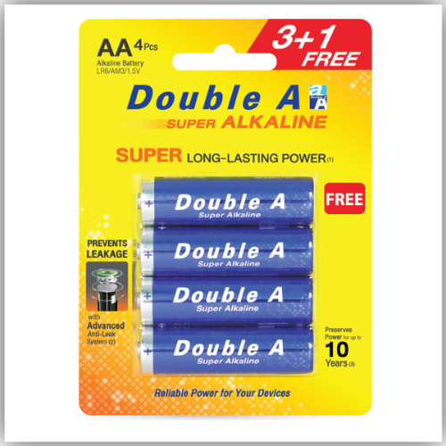 Double A Super Alkaline AA Pack Of 4 Pcs
