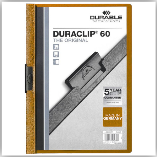 DURACLIP 60 A4 Clip Folder | Holds Up-to 60 Sheets of A4 Paper | Robust Metal Sprung Clip | Pack of 25  Yellow Colored Files