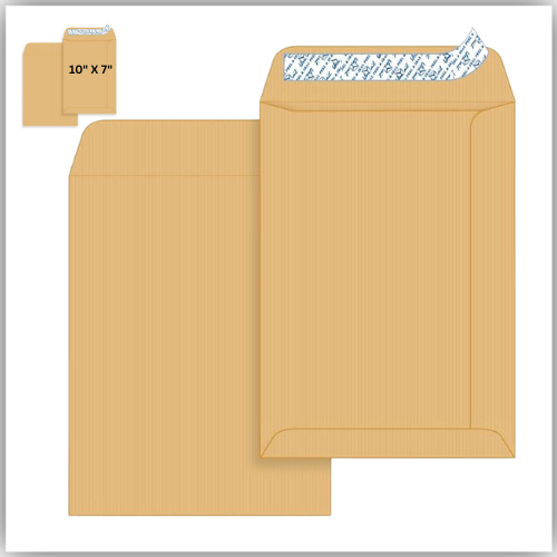 Brown Envelopes, 10" x 7" Size Peel & Seal 80gsm, pack of 50