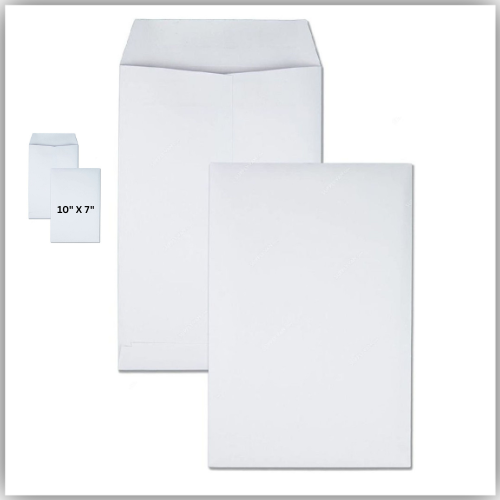 White Envelopes, 10" x 7" Size Peel & Seal 100gsm, pack of 50