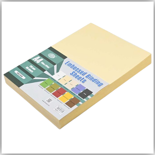 Fis Embossed Leather Board A4 Binding Cover 100/Pack yellow