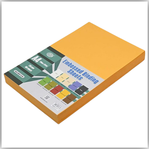 Fis Embossed Leather Board A4 Binding Cover 100/Pack Orange