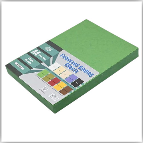 Fis Embossed Leather Board A4 Binding Cover 100/Pack green