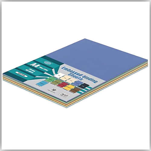 Fis Embossed Leather Board A4 Binding Cover 100/Pack Blue