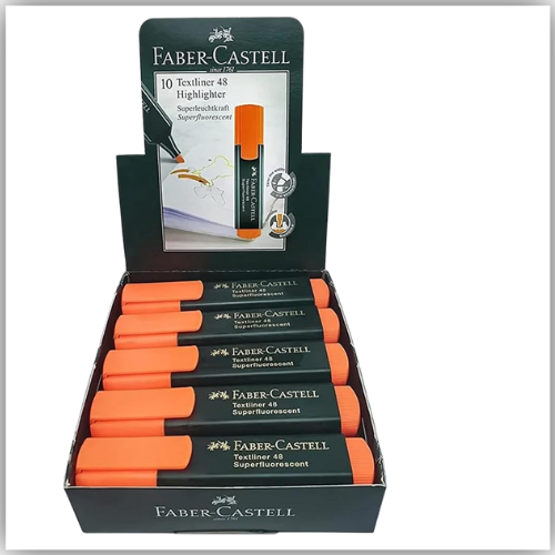 Faber-Castell Highlighter - Orange, Pack of 12 Pieces