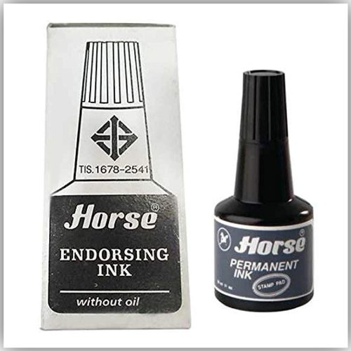 Horse INK-BL Stamp Pad Refill Ink Without Oil - Black