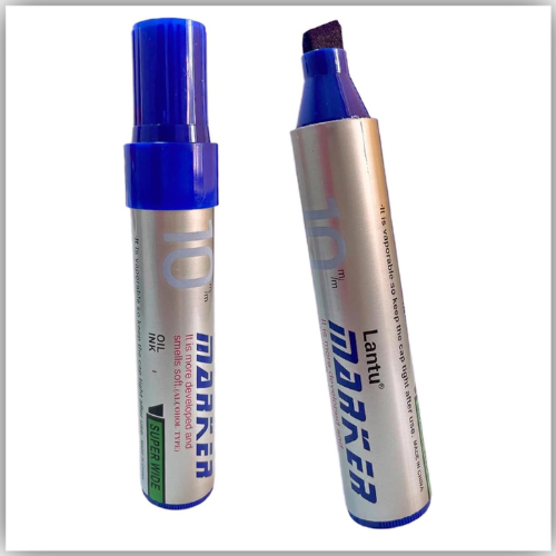 Lantu Permanent Marker  10mm Broad Chisel Tip - Blue