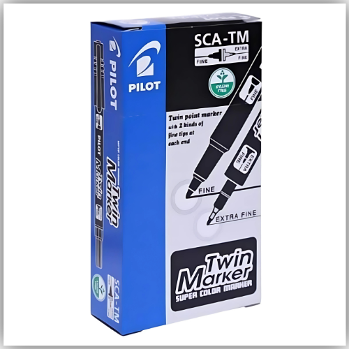 Pilot Twin Marker - Pack of 12 Pieces (Black)