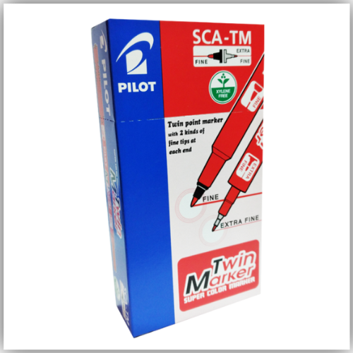 Pilot Twin Marker - Pack of 12 Pieces (Red)