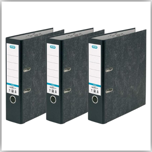 Box File Elba, A4 Lever Arch Files, Black,
