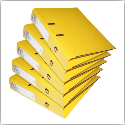 Box File Yellow Color FIS® PP,  8cm Spine Size,  PP Germany