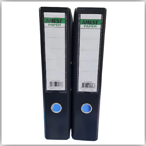 Box File Amest  Lever Arch File 80mm Spine,  - Black Cardboard (Pack of 20)