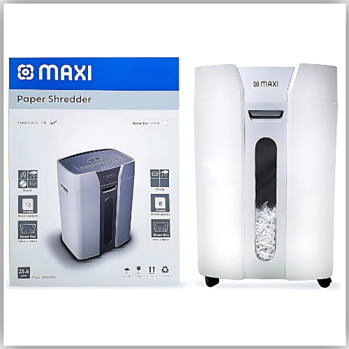 Maxi Paper Shredder 15-Sheet Cross-Cut, 20 Litres Shredder for Home and Office, Heavy Duty, Shred Paper Clips, Staples and Credit Cards