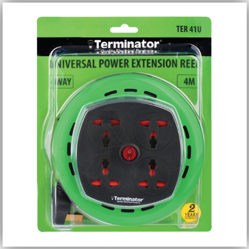 Extension Reel 4 Way Socket 4M - TER 41U-4M