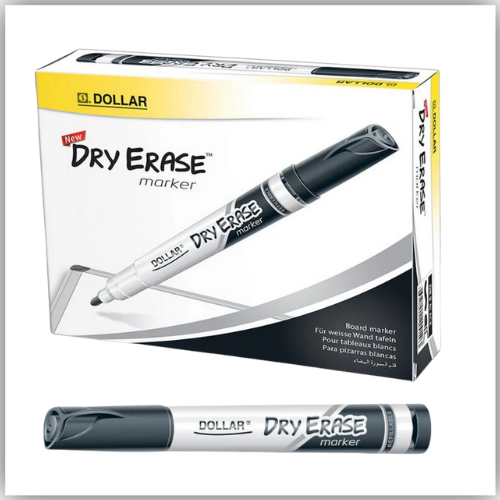 DOLLAR WHITE BOARD MARKER- BLACK-12PCS