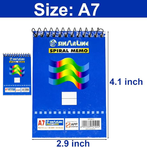 Sinarline TOP Spiral Shorthand Notebook A7 Size