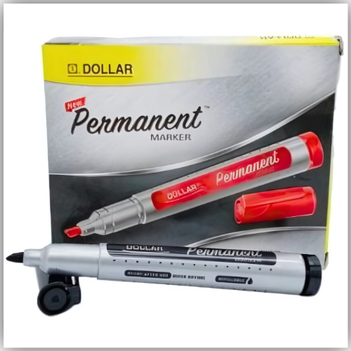 Dollar Permanent Marker Chisel Tip  (1X12) - Black