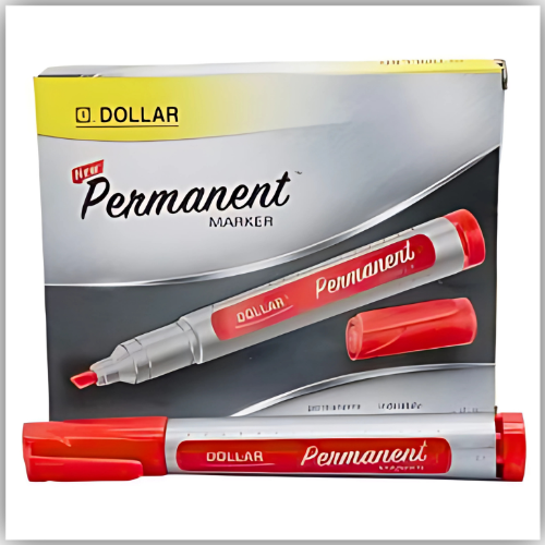 Dollar Permanent Marker Chisel Tip  (1X12) - RED